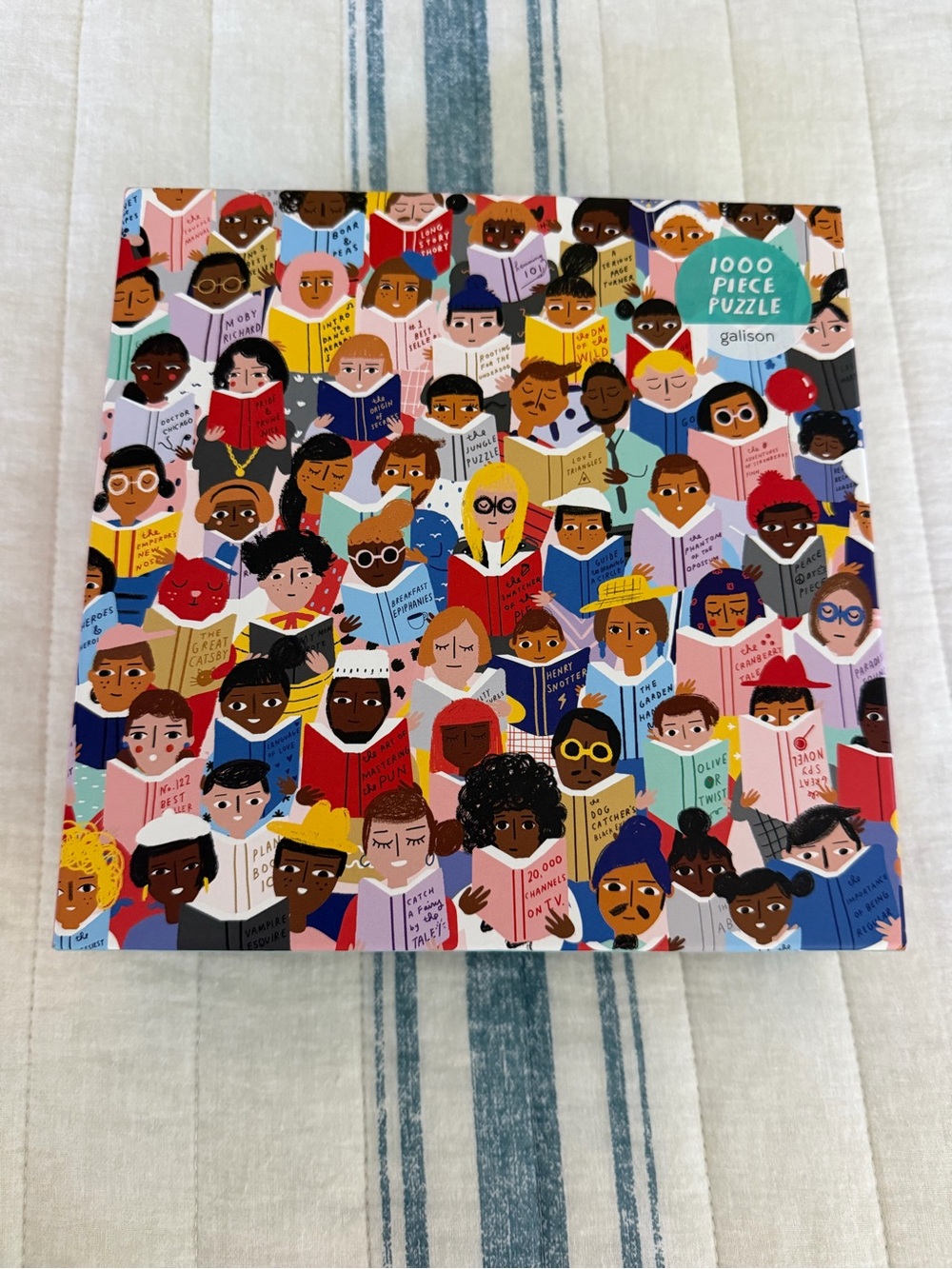 Galison 1000-Piece Multicolor Readers Puzzle - Vibrant Book Crowd Design